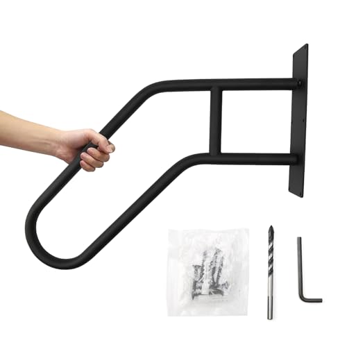 Praktischer U-Handlauf für 1-3 Stufen - Wandmontage-Geländer für Garage, Veranda & Hof - Stabiler Metallgriff mit pulverbeschichteter Oberfläche - Einfach zu installieren, für innen & außen von Borlai