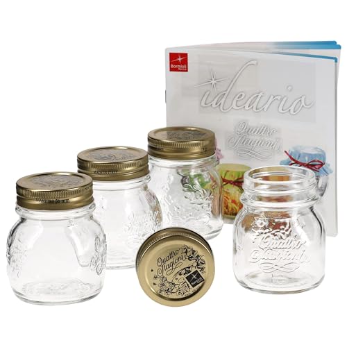 4er Set Einmachglas Original Quattro Stagioni 0,15L incl. Bormioli Rezeptheft von Bormioli Rocco