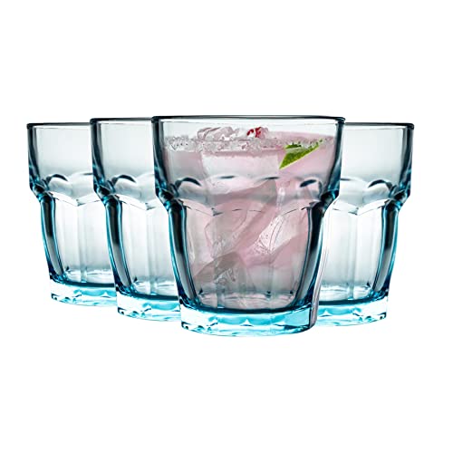 Bormioli 418940-C09 Rock Bar, Lounge, Frosted Glas, hoch, 270 ml, Blau, 4 Stück von Bormioli Rocco