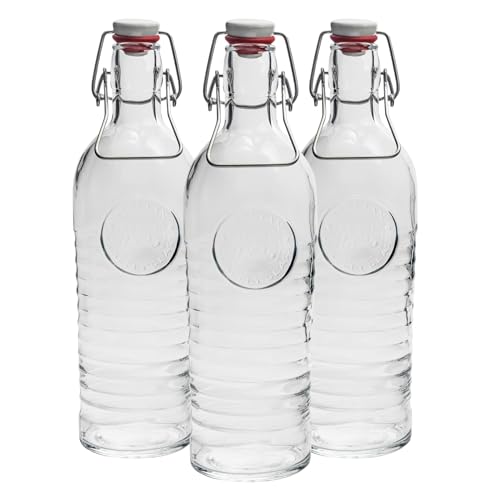 Bormioli Rocco 1825 Vintage Glasflasche mit Bügelverschluss - 1200 ml - 3er-Set Glaschflasche 1,2l Officina 1825 Natur 31 x 8.5 x 8.5 cm Bormioli Rocco 1825 Vintage Glasflasche mit Bügelverschluss - 1200 ml - 3er-Set Glaschflasche 1,2l Officina 1825 Natur 31 x 8.5 x 8.5 cm von Bormioli Rocco