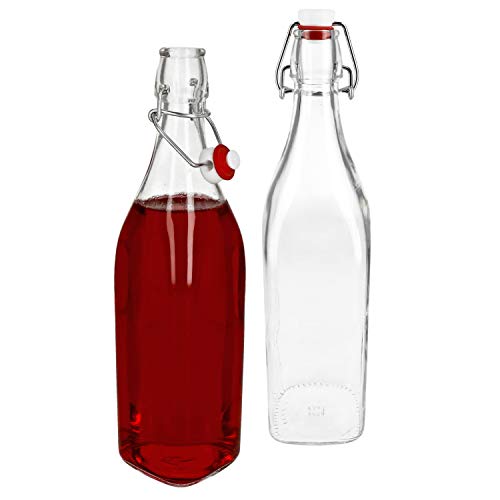 Bormioli Rocco 2er Set Glasflaschen Serie Swing mit Bügelverschluss 1,00 Liter von Bormioli Rocco