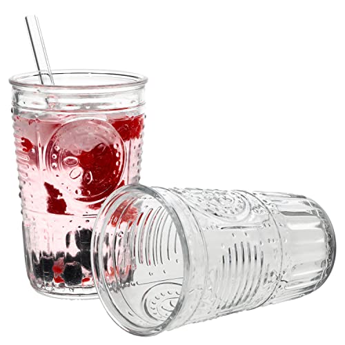 Bormioli Rocco 2er Set Romantic Longdrink-Glas I Klar I 340 ml I Ø8cm I 2 Personen I Wasser-Gläser, Cocktail-Glas, Trink-Glas für Wasser, Spirituosen, Saft, Softdrinks & Co I mit Relief-Muster Bormioli Rocco 2er Set Romantic Longdrink-Glas I Klar I 340 ml I Ø8cm I 2 Personen I Wasser-Gläser, Cocktail-Glas, Trink-Glas für Wasser, Spirituosen, Saft, Softdrinks & Co I mit Relief-Muster von Bormioli Rocco