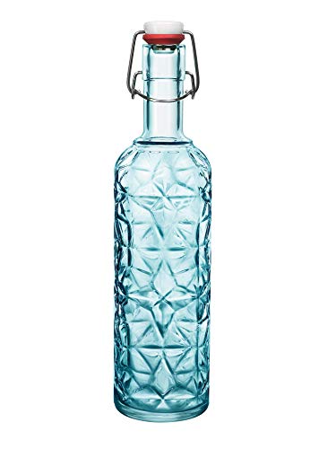 Bormioli Rocco 320269MQD121990 Orient in blau Glasflasche, Glas, 1 Liter, Bleue von Bormioli Rocco