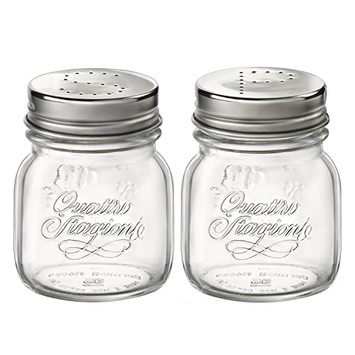 Bormioli Rocco 357760CBD021990 Quattro Stagioni Glas mit Salz & Pfeffer Edelstahl Deckel 2 Stück 12er Set Glas klar von Bormioli Rocco