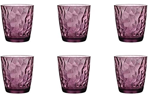 Bormioli Rocco 350270 Diamond Rock Purple Longdrinkglas, 470 ml, Glas, lila, 6 Stück von Bormioli Rocco