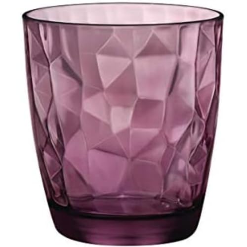 Bormioli Rocco Gläser Set Diamond 1 Stück (Farbe Rock, purple, Trinkgläser 305 ml, spülmaschinenfest, Wasserglas, für Cocktails / Wasser) von Cosecha Privada