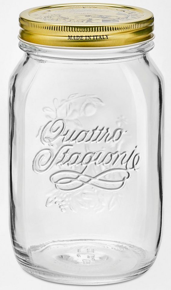 Bormioli Rocco Einmachglas Quattro Stagioni, Glas, (Set, 6-tlg., 6 Stück, 1,0l Fassungsvermögen), luftdicht verschließbar von Bormioli Rocco