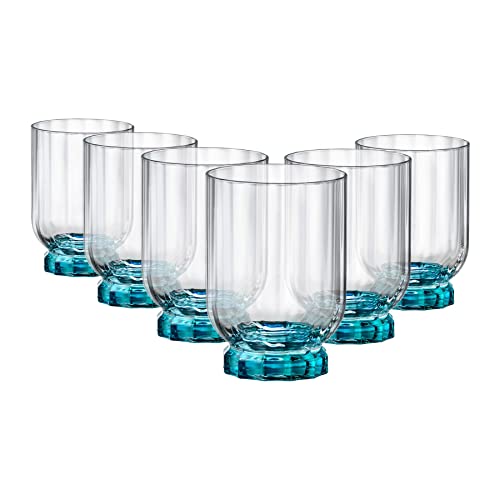 Rocco Bormioli Bormioli Rocco Florian Set mit 6 Gläsern, blaue Füße, Rocks, 30 cl von Bormioli Rocco