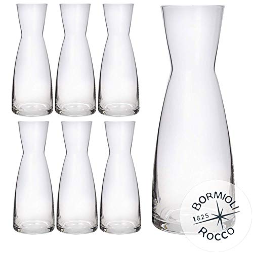 Rocco Bormioli Ypsilon Star Glass Karaffe, transparent, 1 Liter, 6 Stück von Bormioli Rocco