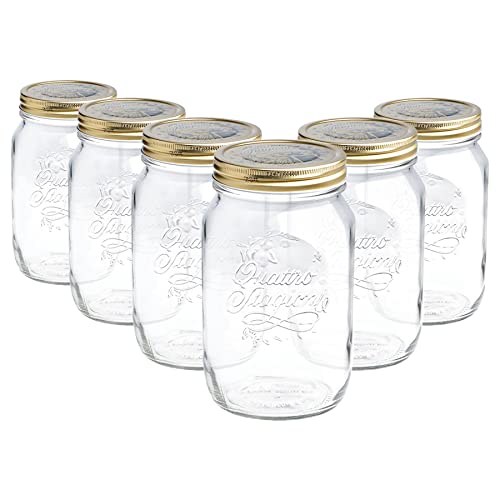 Bormioli Rocco Quattro Stagioni -Aufbewahrungsgläser - 1L - Pack Von 6 Bormioli Rocco Quattro Stagioni -Aufbewahrungsgläser - 1L - Pack Von 6 von Bormioli Rocco