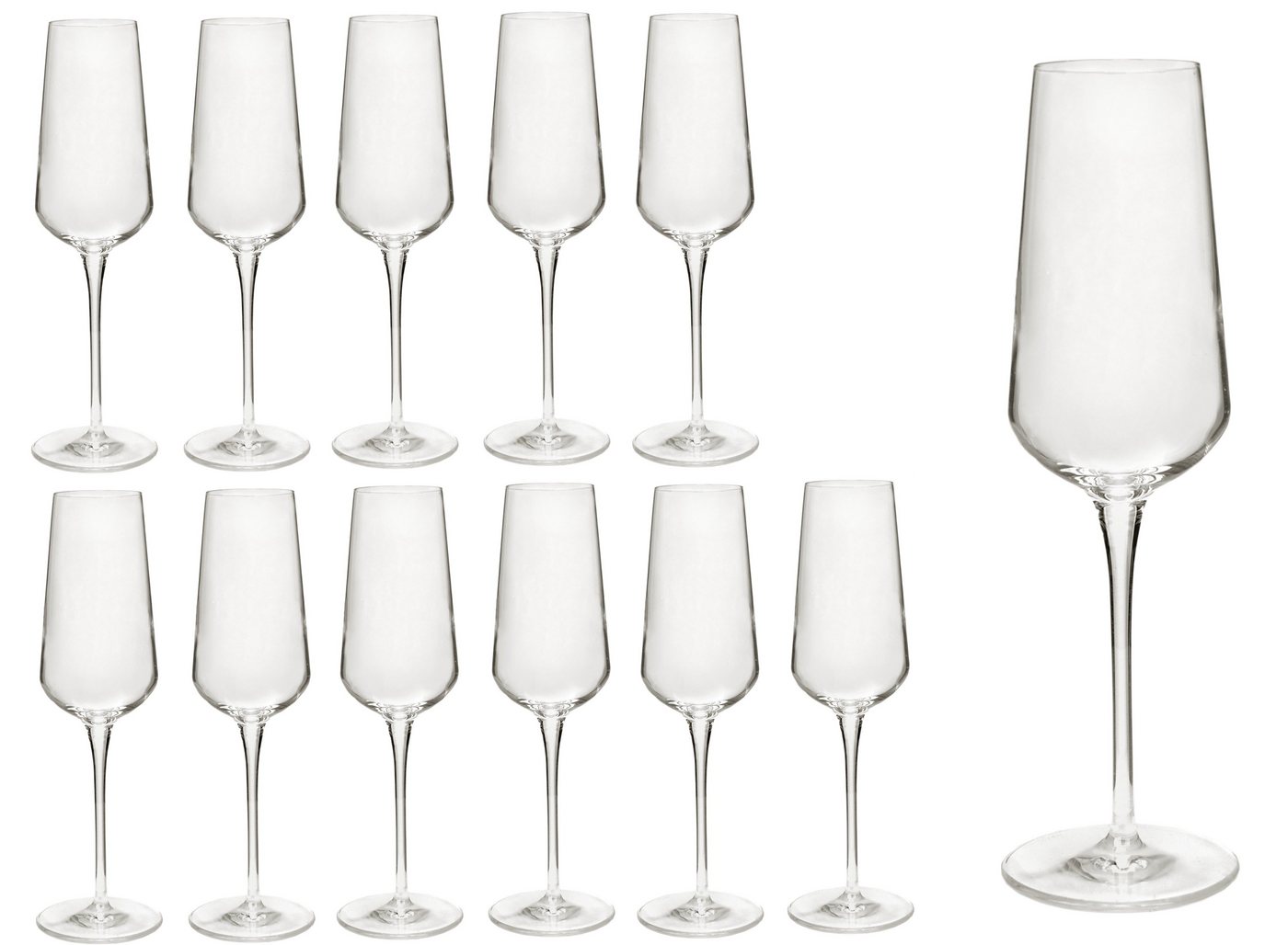 Bormioli Rocco Sektglas 12er Set Sektgläser inAlto 28 cl Champagnergläser aus Kristallglas, Glas von Bormioli Rocco