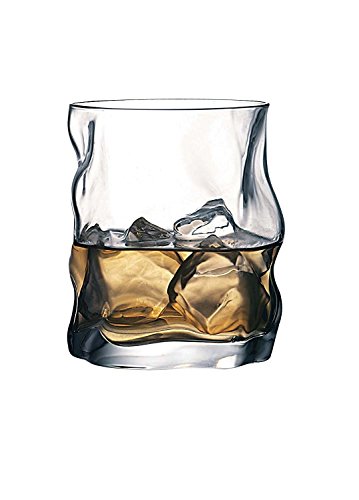 Bormioli Rocco Sorgente Doppelwhiskygläser - Moderne Zerfurchter Wasser-Saft-Cocktail Tumblers - 420ml - Packung mit 6 von Bormioli Rocco