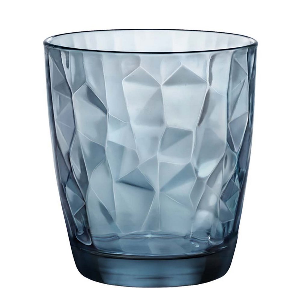 Bormioli Rocco Tumbler-Glas Diamond, Glas, Ocean Blue Tumbler Trinkglas 390ml Glas blau 6 Stück von Bormioli Rocco