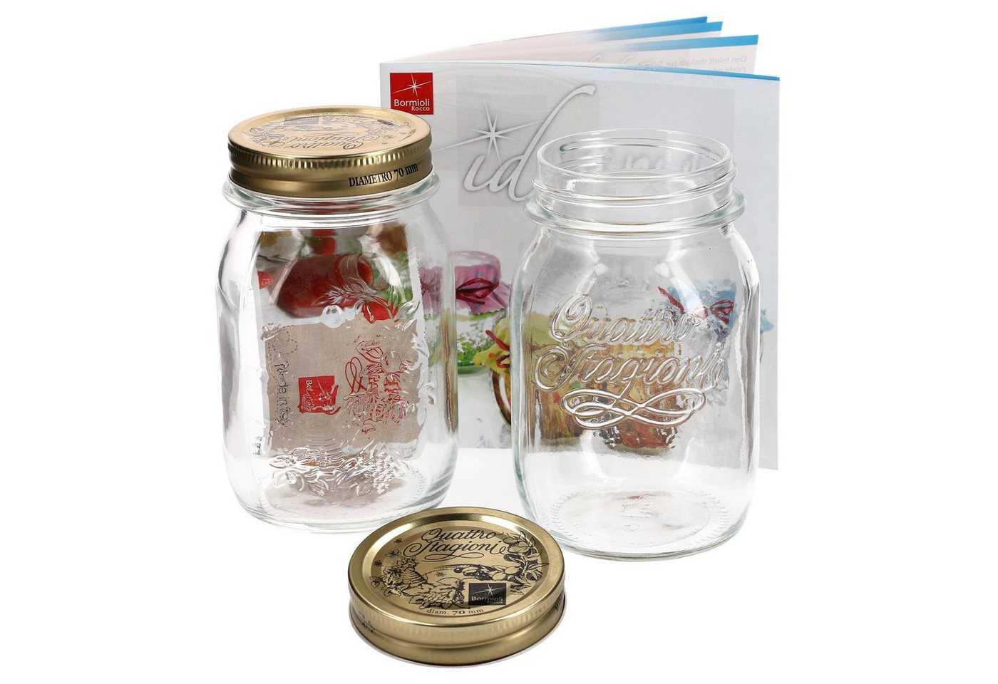 Bormioli Rocco Vorratsglas 2er Set Einmachglas Original Quattro Stagioni 0,5L incl. Rezeptheft, Glas Bormioli Rocco Vorratsglas 2er Set Einmachglas Original Quattro Stagioni 0,5L incl. Rezeptheft, Glas von Bormioli Rocco