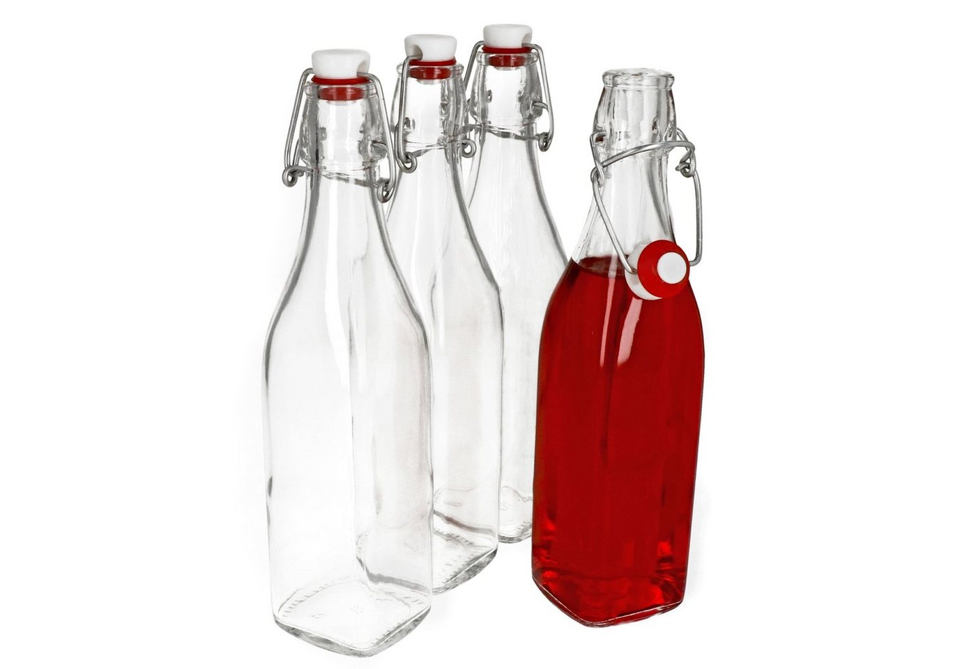 Bormioli Rocco Vorratsglas 4er Set Glasflaschen Serie Swing mit Bügelverschluss 0,50 Liter, Glas Bormioli Rocco Vorratsglas 4er Set Glasflaschen Serie Swing mit Bügelverschluss 0,50 Liter, Glas von Bormioli Rocco