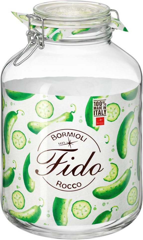 Bormioli Rocco Vorratsglas Fido, Glas, (1-tlg., 1 x 5,0l Fassungsvermögen), luftdicht verschließbar, mit Bügelverschluß von Bormioli Rocco