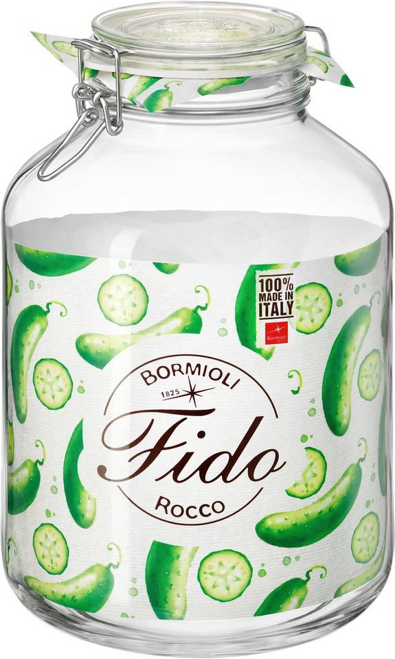 Bormioli Rocco Vorratsglas Fido, Glas, (Set, 6-tlg., 6 Stück, 5,0l Fassungsvermögen), luftdicht verschließbar, mit Bügelverschluß von Bormioli Rocco