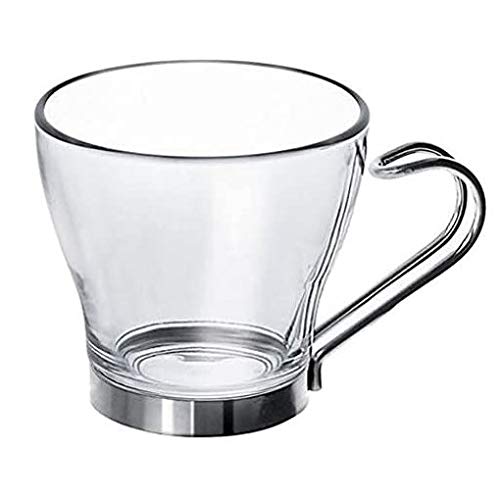Espresso Cup Gläser mit Edelstahl Griffe 10 cl (3 ½ oz) von Bormioli Rocco