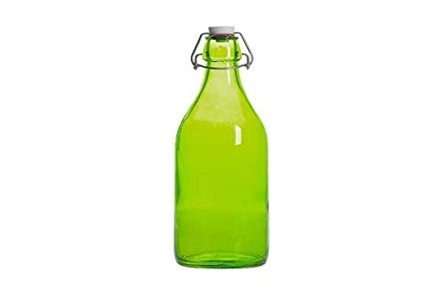 Giara Bügelflasche grün 1 Liter - umweltfreundliche Glasflasche für Cordials und Einkochen von Bormioli Rocco