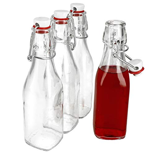 Bormioli Rocco 4er Set Glasflaschen Serie Swing mit Bügelverschluss 0,25 Liter von Bormioli Rocco