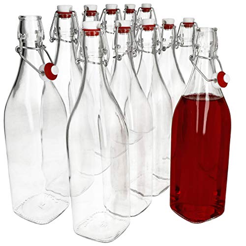 Bormioli Rocco 12er Set Glasflaschen Serie Swing mit Bügelverschluss 1,00 Liter von Bormioli Rocco