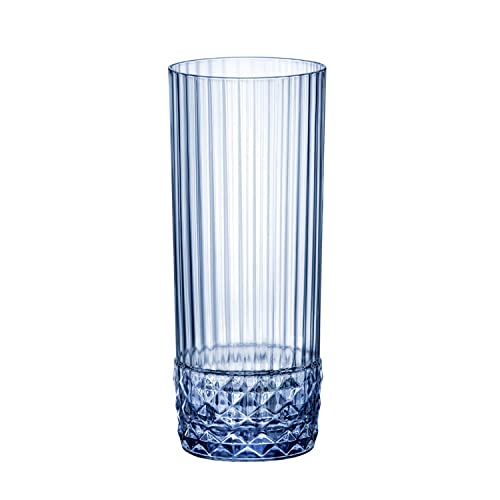 Bormioli 94145 Rocco America Set mit 6 blauen Longdrinkgläsern, Glas, 40 cl, 400 ml von Bormioli Rocco