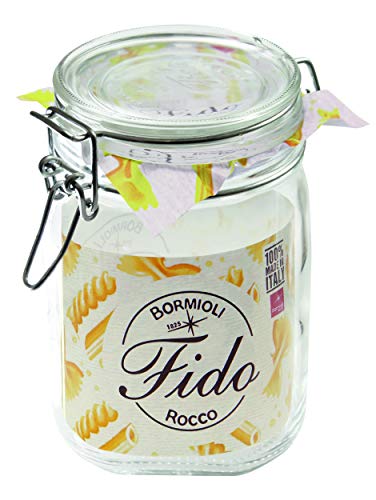 Bormioli Rocco Drahtbügelgläser Fido 1115 ml (4 Stück, Gläser inkl. Gummis, Einmachgläser, Dessertgläser, Marmeladengläser) 58300 von Weck