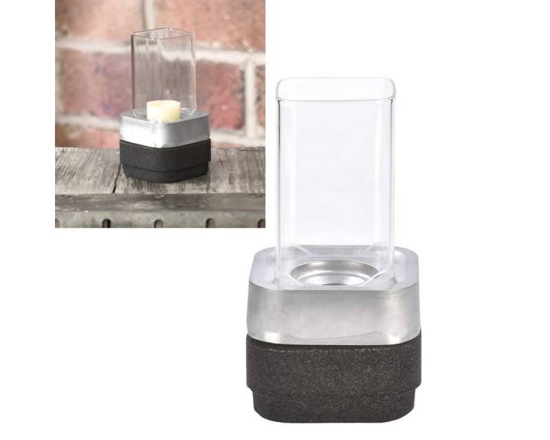 Born in Sweden Kerzenständer Ettan (oA, 1 St), Kerzenhalter 1 fach aus Aluminum mit Korkfuß und Glas als Geschenkset von Born in Sweden