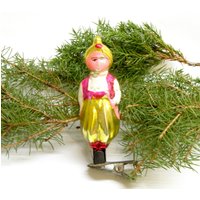 Aladin Baum Dekoration Figur Auf Metallclip East Prince Vintage Weihnachten Glasornamente Junge Gelb Kind Retro Sowjetunion 1950Er Jahre von BornInTheSoviet