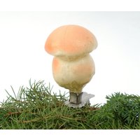 Rosa Pilz Weihnachtsverzierung Milchglas Weihnachtsdekoration Auf Brosche Weihnachts-Sowjekt Fliegenpilz von BornInTheSoviet