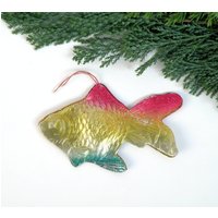 Seltene Gelbgold Fisch Pappe Weihnachtsverzierung Vintage Rotes Brett Papier Weihnachten Antike Tierdekoration Hergestellt in Der Udssr 1950Er Jahre Seltene Gelbgold Fisch Pappe Weihnachtsverzierung Vintage Rotes Brett Papier Weihnachten Antike Tierdekoration Hergestellt in Der Udssr 1950Er Jahre von BornInTheSoviet