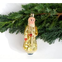 Seltene Glas Schneeflöckchen Christbaumschmuck Rotes Mädchen Weihnachten Vintage 1950Er Jahre von BornInTheSoviet