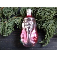 Vintage Weihnachtsmann Ornament Ded Moroz Silber Rosa Weihnachtsschmuck Sammler Glasfigur 1970Er Jahre Weihnachtsdekoration Xmas von BornInTheSoviet