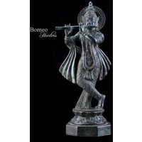 Krishna-statue 40 cm Gopal Krishna Spielt Flöte; Der Acht Schattenbild Von Lord Vishnu-Gott Des Schutzes Und Erhalts Dharma/Der Erlösung von BorneoHunters