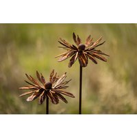 2Er Set Gartenstecker Metall Blume Rost Gartendeko Rostige Dekoration Edelrost Beetstecker Topfstecker Telopea von Bornhoeft