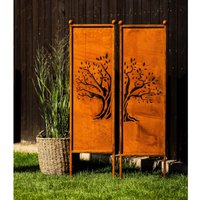 2Er Set Schild Spruchtafel Gartenschild Sichtschutz Edelrost Rost Zum Einstecken Rostige Gartendeko Lebensbaum Tafel Eisen Xxl von Bornhoeft