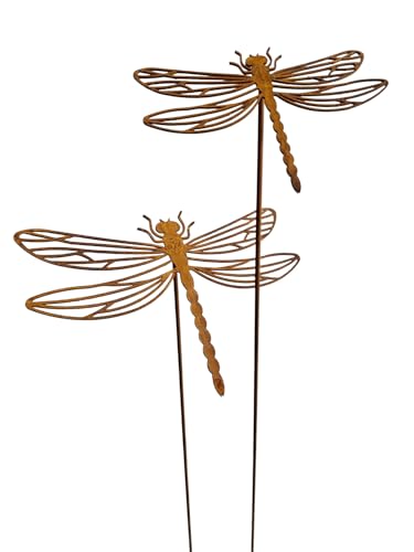 Bornhöft Gartenstecker Libellen, 2er Set, Rostoptik Metall, Gartendekoration aus Edelrost Metall Eisen Beetstecker Bornhöft Gartenstecker Libellen, 2er Set, Rostoptik Metall, Gartendekoration aus Edelrost Metall Eisen Beetstecker von Bornhöft