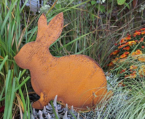 Bornhöft Osterhase Edelrost Dekofigur für Ostern und Frühling Hase Osterhase Edelrost rostige Gartendekoration Gartenstecker von Bornhöft