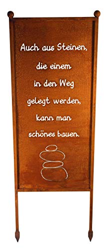 Bornhöft Schild/Spruchtafel Gartenschild Edelrost Rost zum Einstecken rostige Gartendeko (Auch aus Steinen die einen in den Weg gelegt Werden kann Man schönes Bauen) von Bornhöft