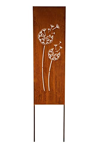 Bornhöft Schild Spruchtafel Gartenschild Edelrost rostige Gartendeko 115cm Edelrost Gartenstecker Rost Pusteblume von Bornhöft