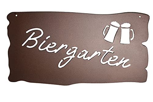 Bornhöft Schild Spruchtafel rostiges Gartenschild Edelrost Rost zum hängen Gartendeko (Biergarten Pulver beschichtet) von Bornhöft