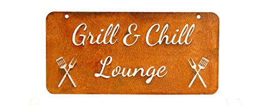 Bornhöft Gartenschild Edelrost Rost zum hängen Gartendeko 29cm x 14cm rostige Grill & Chill Lounge Bornhöft Gartenschild Edelrost Rost zum hängen Gartendeko 29cm x 14cm rostige Grill & Chill Lounge von Bornhöft