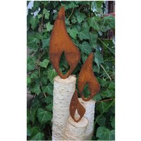Edelrost 3Er Set Flammen Aus Mit Dornspitze Zum Einstecken in Holz Gartendeko Weihnachten Kerzen Flamme Kerze Advent von Bornhoeft
