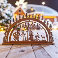 Edelrost Winterlandschaft Mit Weihnachtsmann & Schneemann - Weihnachtsdeko Metall Bogen Rost Deko Für Garten + Haus Schwibbogen von Bornhoeft