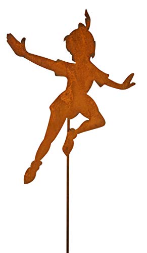 Bornhöft Gartenstecker wie Tinkerbell Metall Rost Gartendeko Edelrost rostiger Beetstecker 60cm (Peter Pan 60cm) von Bornhöft