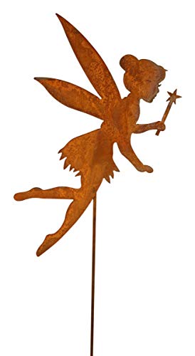 Bornhöft Gartenstecker wie Tinkerbell Metall Rost Gartendeko Edelrost rostiger Beetstecker 60cm (Tinkerbell 60cm) von Bornhöft