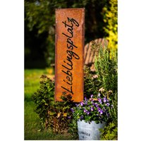 Schild Spruchtafel Gartenschild Edelrost Rost Zum Einstecken Rostige Gartendeko Lieblingsplatz 116cm von Bornhoeft