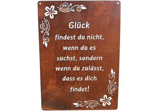 Schild Spruchtafel rostiges Gartenschild Edelrost Rost zum hängen Gartendeko ´Glück findest du nicht wenn du es suchst sondern wenn du zulässt, das es dich findet !´ Schild Spruchtafel rostiges Gartenschild Edelrost Rost zum hängen Gartendeko ´Glück findest du nicht wenn du es suchst sondern wenn du zulässt, das es dich findet !´ von Bornhöft