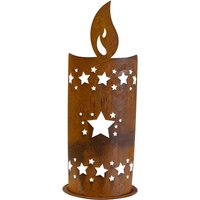Windlicht Kerze Advent Xxl Eingangsbereich Sterne Beetdeko Metall Gartendeko Deko Für Haus Und Garten Lichterkette 80cm Edelrost von Bornhoeft