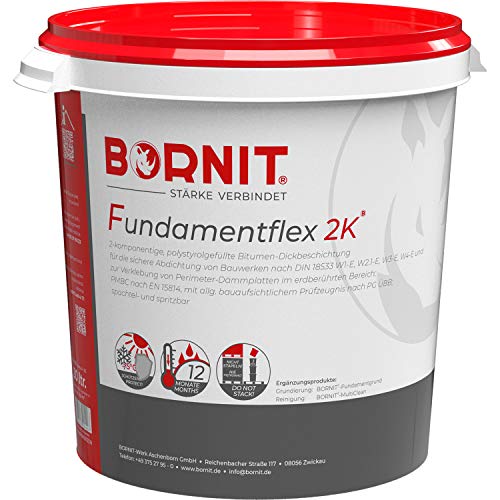 Bornit - Fundamentflex 2K Bitumendickbeschichtung Fundamentabdichtung, 30 Liter von BORNIT